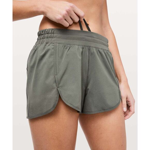 LULULEMON Power Stride Short 2.5" Running Hiking Training Grey Sage Women's 10 - Picture 1 of 10